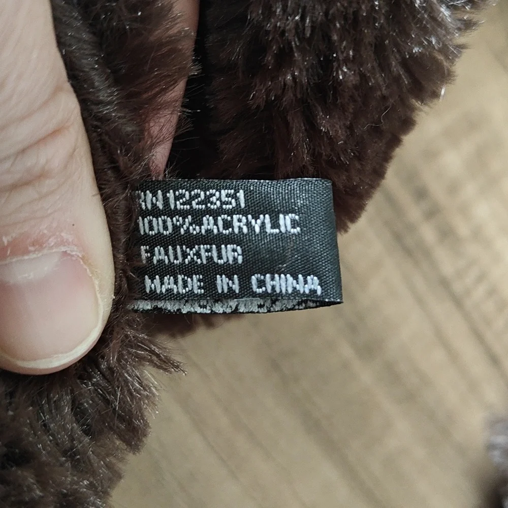 EUC Fuzzy Faux Fur Brown Scarf